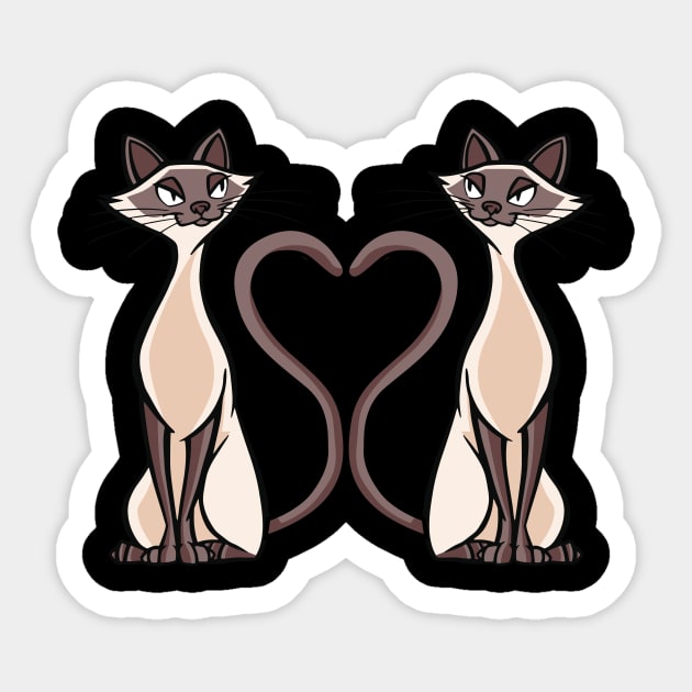 Love Siamese Cat Heart Kitten Cat Sticker by Ramadangonim